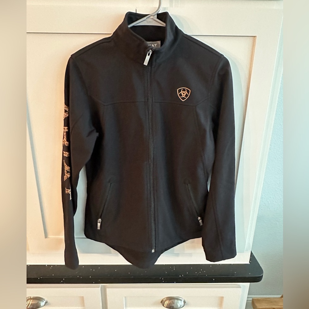 Ariat Black Softshell Jacket with Embroidered Log… - image 1